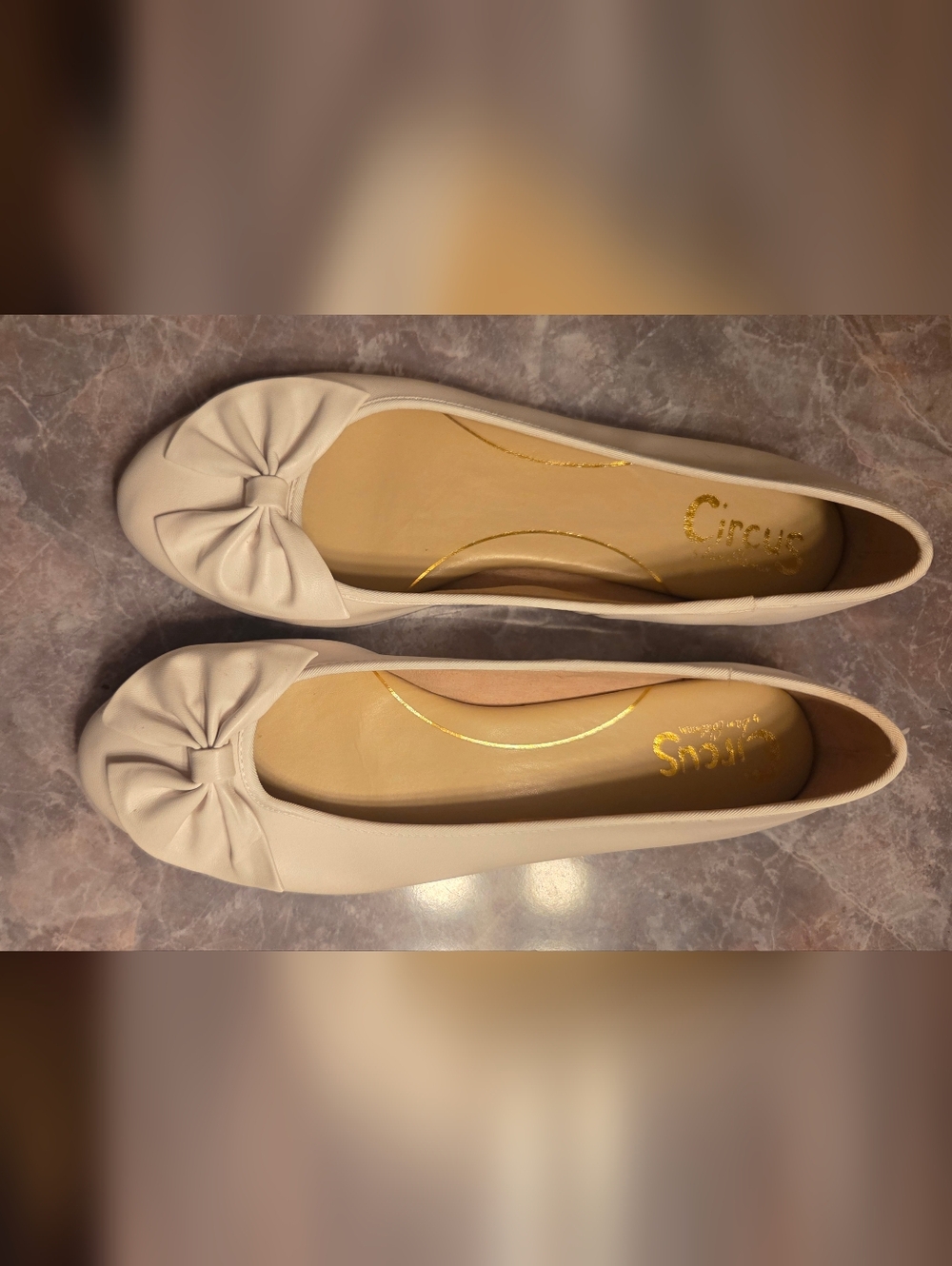 Circus by Sam Edelman White Bow Ballet Flats